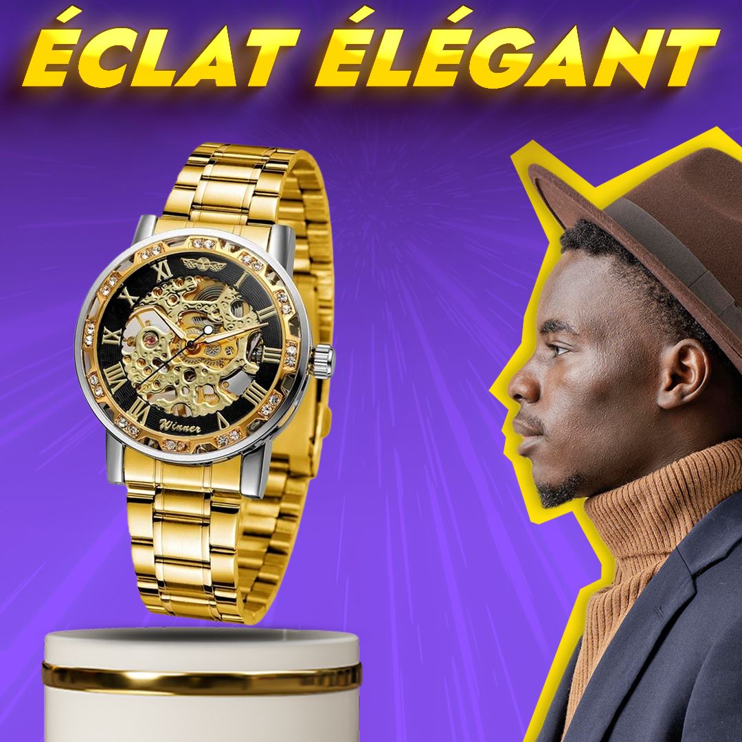 MONTRE MÉCANIQUE RÉTRO-SQUELETTE LUMINEUSE-RDC