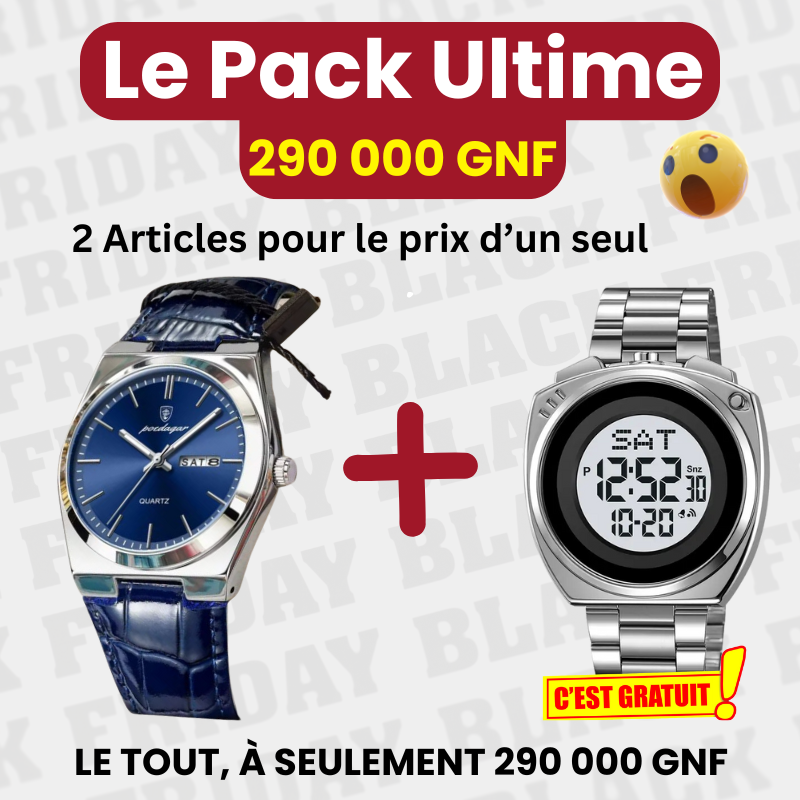 Pack Ultime = Montre Special case SKMEI  +Montre POEDAGAR BLEU-GNK