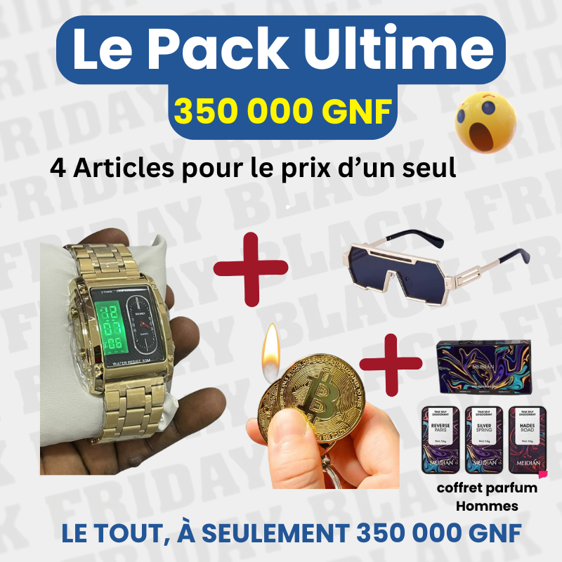 Pack Ultime = Montre SKMEI Dori  +Lunettes de Soleil+Brique Bitcoin+ Partum d'amour - GNK