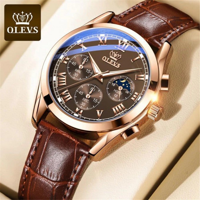 Montres de luxe pour homme - OLEVS - Marron-GNK