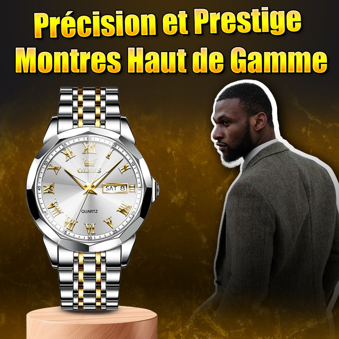 OLEVS-Montre Gris pour hommes-COD